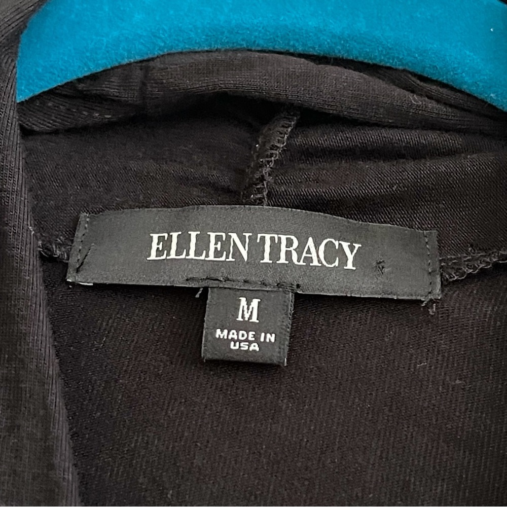 Ellen Tracy Asymmetric Hem Cardigan with Draped Neck and Open Front Sz M - Picture 11 of 12